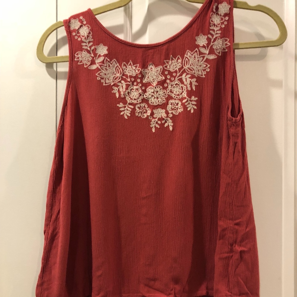 Salmon Sleeveless Blouse